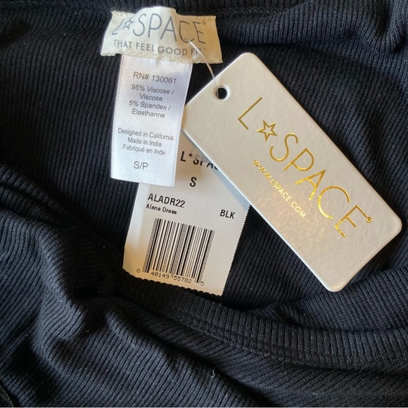 NWT L*Space Alana Black One Shoulder Bodycon Dress | Small - Picture 8 of 9